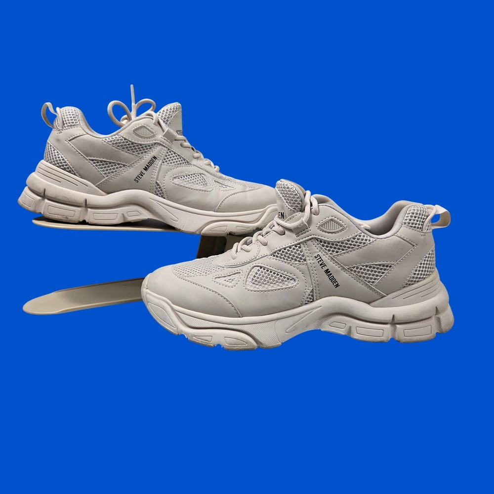 Steve Madden Clydie Sneakers Men's 10M Beige Excellent Chunky Platform Mesh